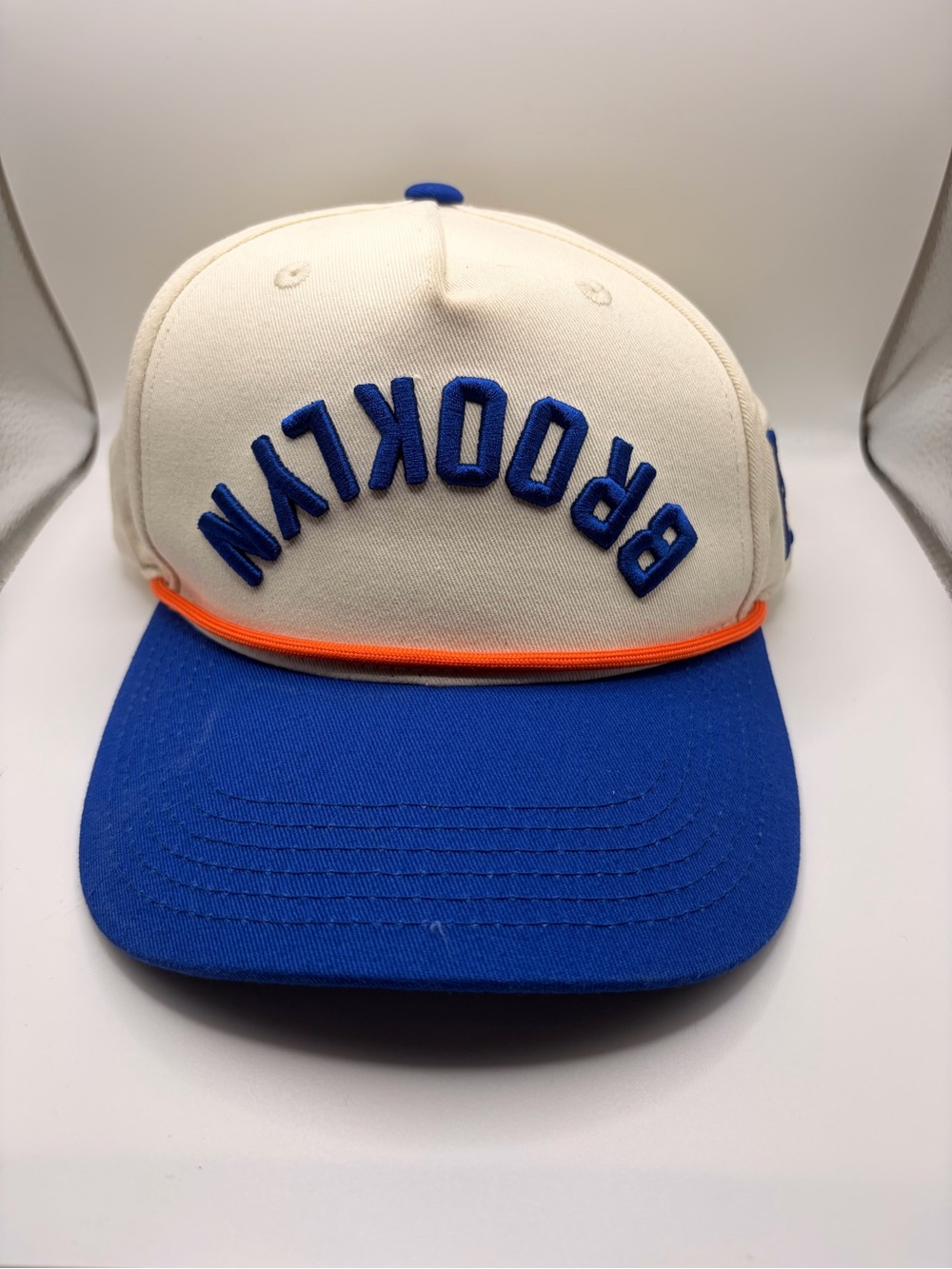 Brooklyn Two-Tone Baseball Cap - Cream & Royal Blue